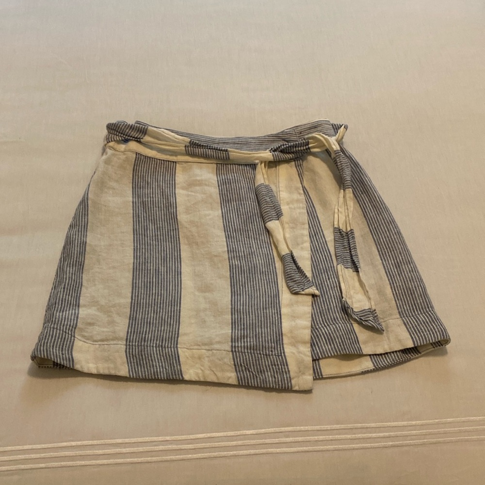 Free People linen wrap skirt with waist tie